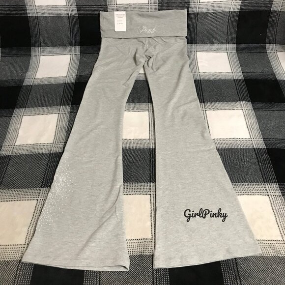 vs PINK flare leggings IN HEATHER GREY BLING NEW RELEASE M-XXL & SHORT LENGTH - Picture 7 of 10